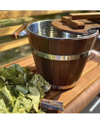 Vaporiera termica da 20 l con inserto in acciaio inox con coperchio, secchio ACCESSORI PER LA SAUNA