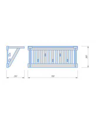 Appendiabiti per barche 700x300x250 ACCESSORI PER LA SAUNA