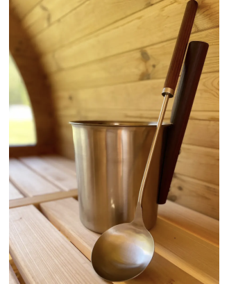 Mestolo lungo con manico in legno termotrattato, 100 ml. ACCESSORI PER LA SAUNA