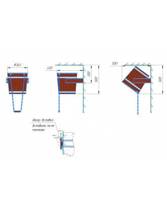 Cascata termica da 20 l con montaggio e inserto in acciaio inox Secchio per doccia