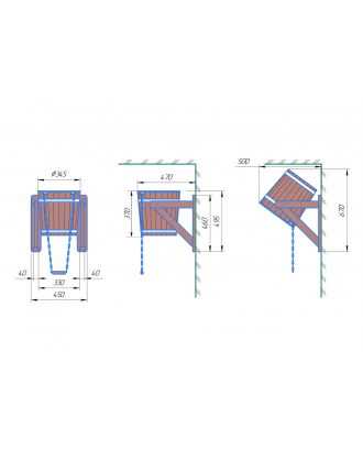 Secchio doccia, cascata thermowood 20 L con inserto in plastica Secchio per doccia