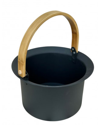 Secchio in acciaio inox con verniciatura nera, 5 L ACCESSORI PER LA SAUNA