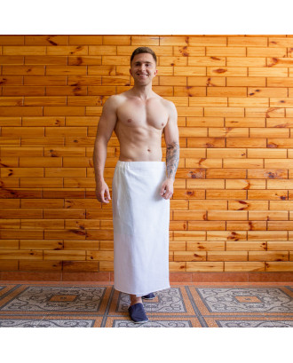 Asciugamano per sauna uomo / donna / unisex (kilt) 75X150 cm bianco
