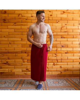 Asciugamano per sauna uomo / donna / unisex (kilt) 75X150 cm rosso