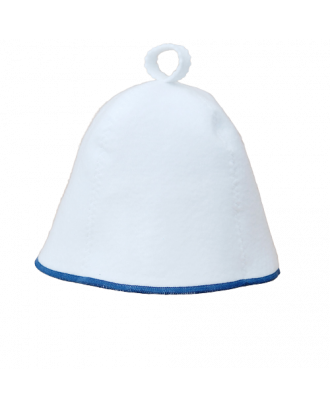 Cappello da sauna - bianco con striscia blu