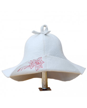 Cappello da sauna - Fiore, bianco