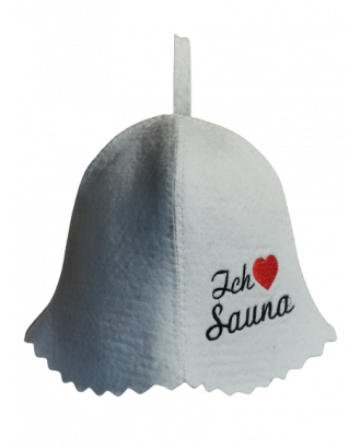 Cappello da sauna- Ich Liebe Sauna, 100% lana ACCESSORI PER LA SAUNA