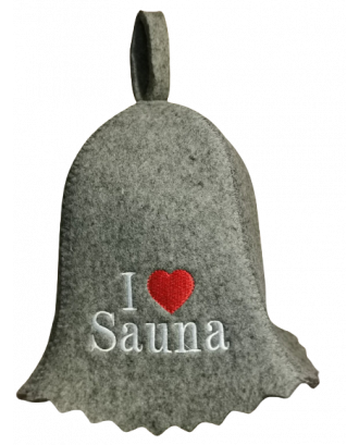 Cappello da sauna - I Love Sauna, 100% lana