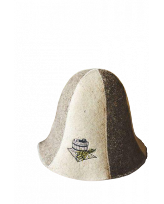 Cappello da sauna - Frusta e secchio, 100% lana