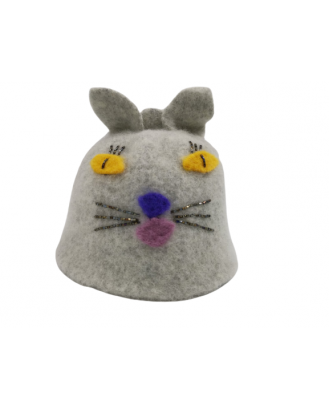 Cappello da sauna per bambini - Gatto, grigio, 100% lana ACCESSORI PER LA SAUNA