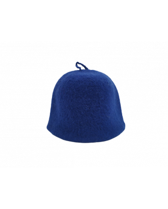 Cappello da sauna- blu, 100% lana