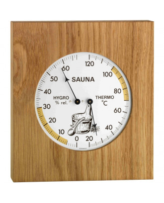 Termoigrometro analogico per sauna con struttura in rovere Dostmann TFA 40.1051.01 ACCESSORI PER LA SAUNA
