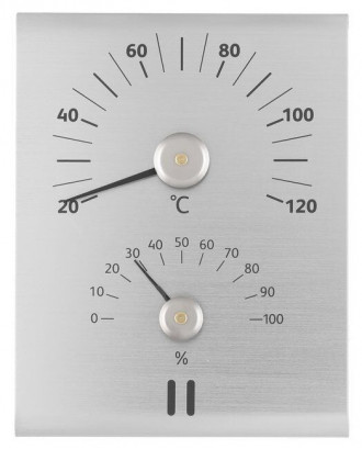 Termometro RENTO - Igrometro, alluminio, naturale, 635923