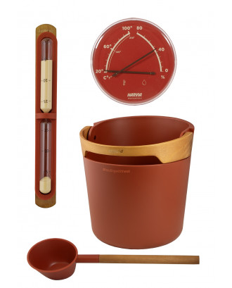 Set accessori per sauna HARVIA HELMI SA010R, Terracotta ACCESSORI PER LA SAUNA