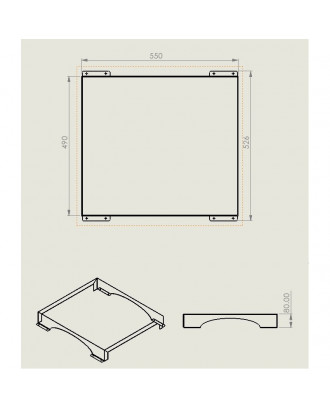 Base per sauna 49x55 cm STUFE A LEGNA PER SAUNA