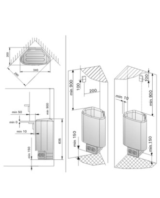 Riscaldatore elettrico per sauna Harvia Delta D23, 2,3 kW, nero, senza unità di controllo RISCALDATORI ELETTRICI PER SAUNA