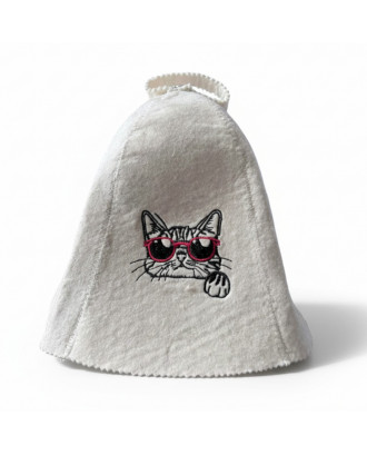 Cappello da sauna - gatto, bianco ACCESSORI PER LA SAUNA