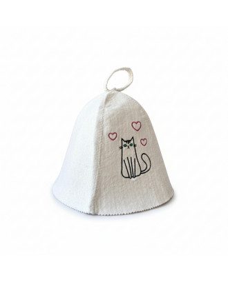 Cappello da sauna - gatto, bianco ACCESSORI PER LA SAUNA