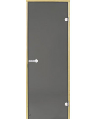 Porte per sauna HARVIA 90x210 cm grigio, 8 mm, 2 anelli, pino, rullo