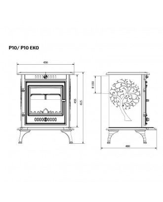 Stufa in Ghisa KAWMET P10 6,8 kW ECO STUFE RISCALDAMENTO