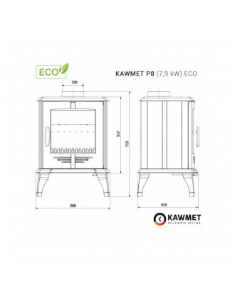 Stufa in Ghisa KAWMET P8 7,9 kW ECO STUFE RISCALDAMENTO