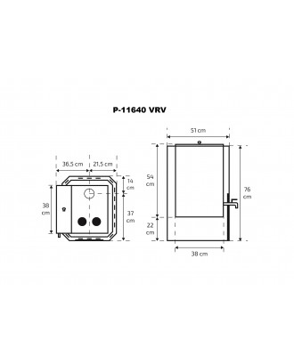 Riscaldatore per sauna Skamet – P-11640 PRV, Scaldabagno - Destro, con vetro STUFE A LEGNA PER SAUNA