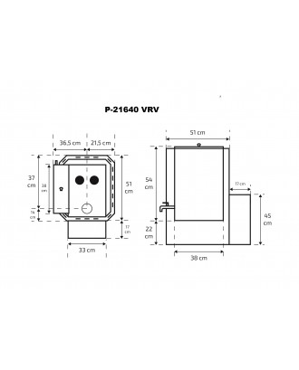 Riscaldatore per sauna Skamet – P-21640 VRV, Scaldabagno - Sinistro, con vetro STUFE A LEGNA PER SAUNA