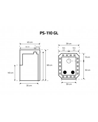Stufa per sauna SKAMET PS-110 con vetro STUFE A LEGNA PER SAUNA