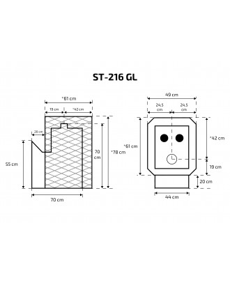 Stufa per sauna SKAMET ST-216GL STUFE A LEGNA PER SAUNA