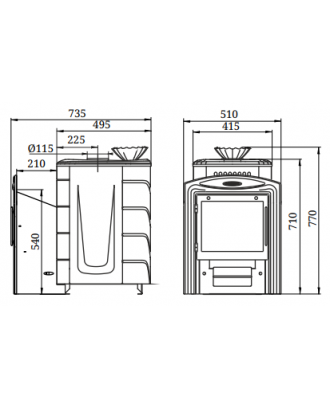 Stufa per sauna TMF Geyser Mini 2016 Inox Vitra antracite (35103) Stufe per sauna TMF