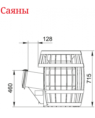 Stufa per sauna TMF Sayany Carbon, porta in ferro CE (29300) Stufe per sauna TMF