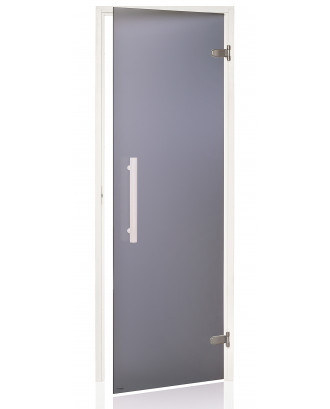Porta sauna annuncio bianco, pioppo tremulo, grigio opaco, 70x190 cm