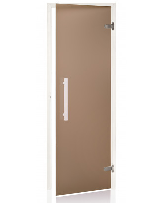 Porta sauna annuncio bianco, pioppo tremulo, bronzo opaco, 90x190 cm PORTE SAUNA