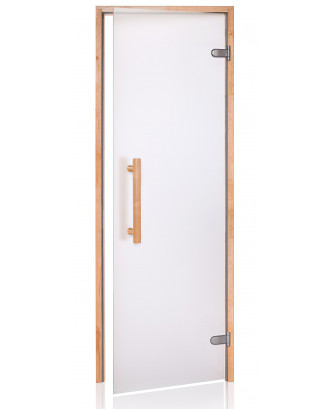 Porta sauna annuncio naturale, ontano, trasparente opaco, 90x210 cm