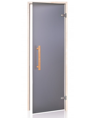 Porta sauna annuncio naturale, pioppo tremulo, grigio opaco, 90x190 cm PORTE SAUNA