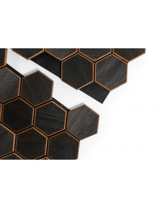 Pannelli decorativi in legno Hexa S Thermo Black, Abachi LEGNO PER SAUNA