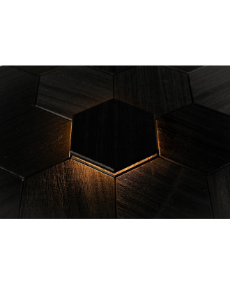 Elemento decorativo Hexa Nero, Abachi, LED ILLUMINAZIONE SAUNA E HAMMAM