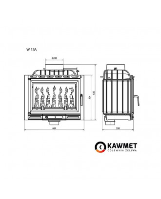 Inserto per caminetto KAWMET W13 11,5 kW EKO CAMINETTI