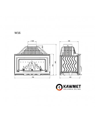 Inserto per camino KAWMET W16 13,5 kW CAMINETTI