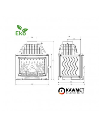 Inserto per camino KAWMET W17 16kW Panorama CAMINETTI