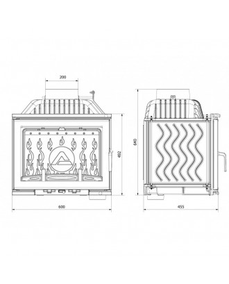 Inserto per camino KAWMET W17 DECOR 12,3kw CAMINETTI