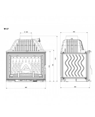 Inserto per camino KAWMET W17 DECOR 16,1kw CAMINETTI