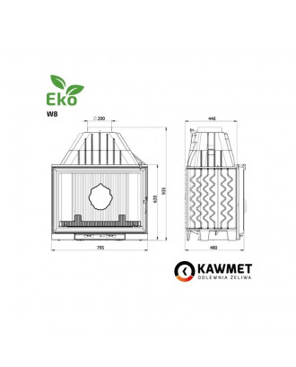 Inserto per camino KAWMET W16 13,5 kW CAMINETTI